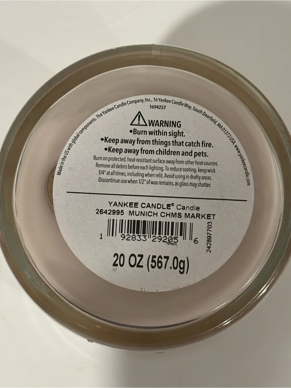 Yankee Candle Cream & Silver Munich Christmas Market Jar